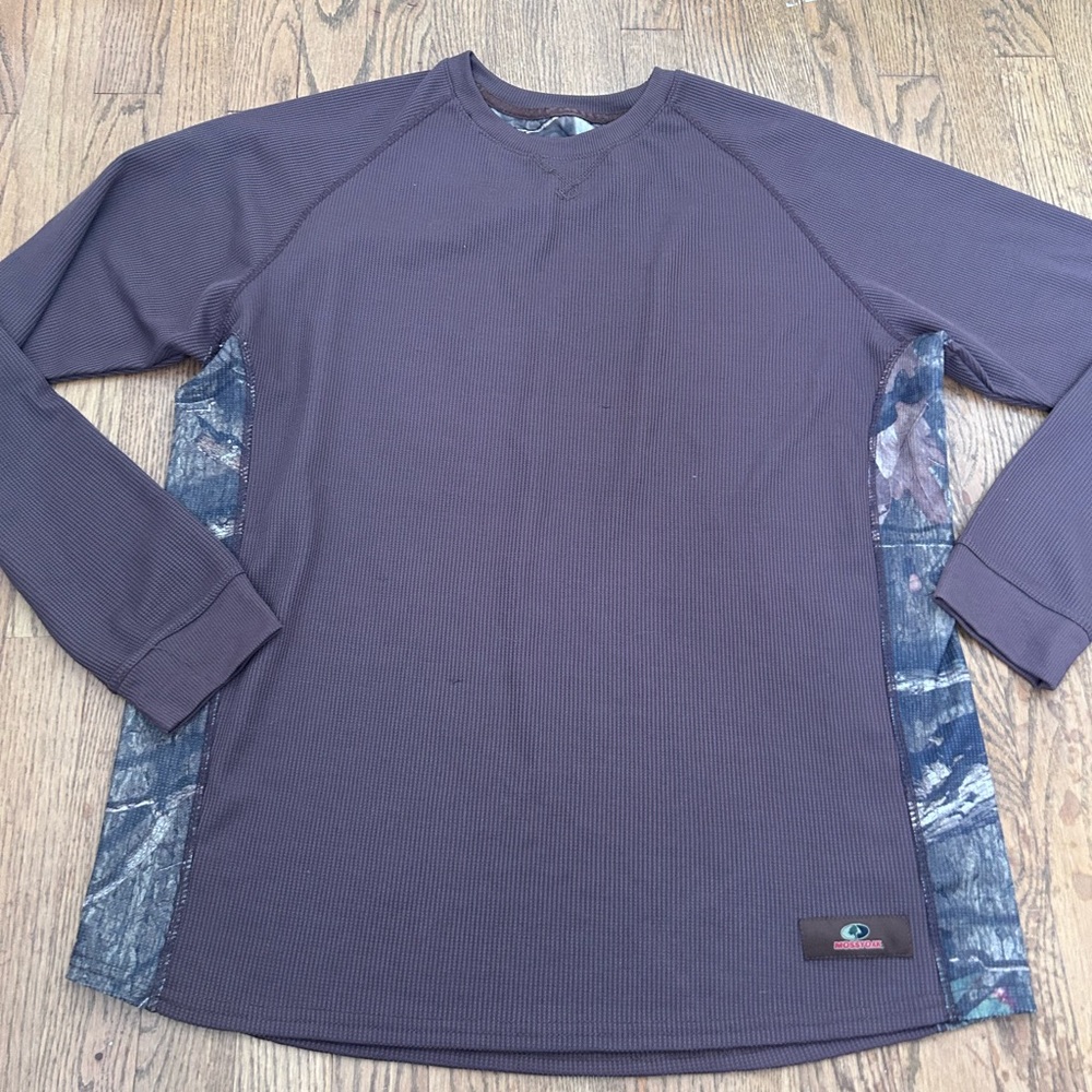 Mossy Oak Quick Dry Men’s Thermal Long Sleeve Waffle Knit Shirt  XL Camo Hunting